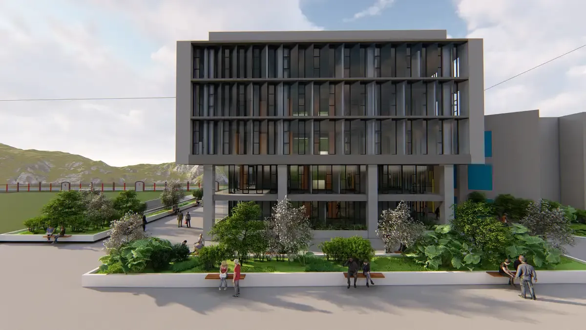 Imagen del proyecto de paisajismo del Edificio de Ciencias Básicas de la UCM
