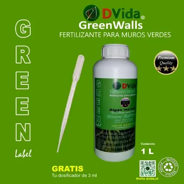 Fertilizante dvida green para muros verdes algas marinas