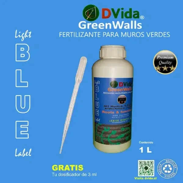 Fertilizante dvida light blue para muros verdes y jardines verticales
