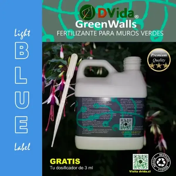 Plantas y jardines con fertilizante dvida lightblue muros verdes
