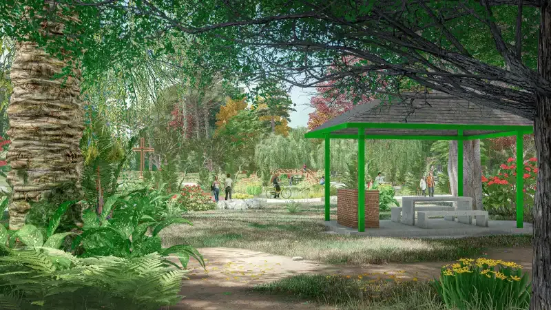 Imagen proyectada del paisajismo del Parque Isabel Riquelme