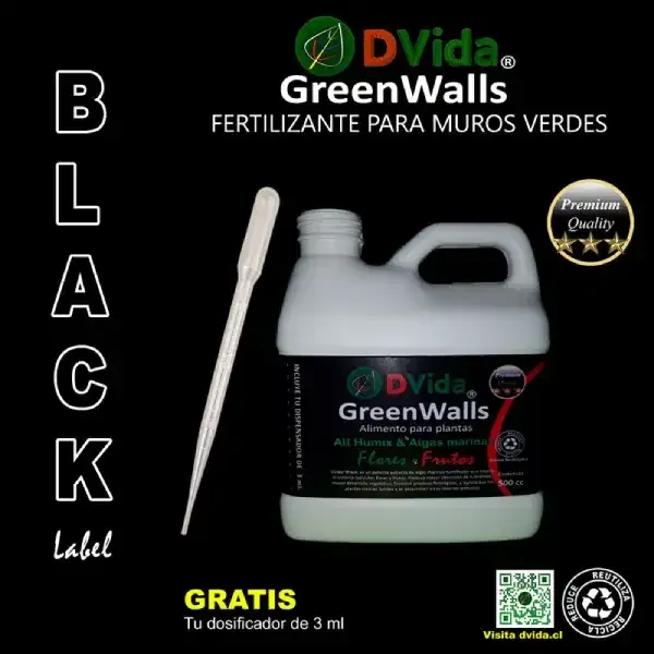 Nutre tus plantas y muros verdes con fertilizantes dvida black