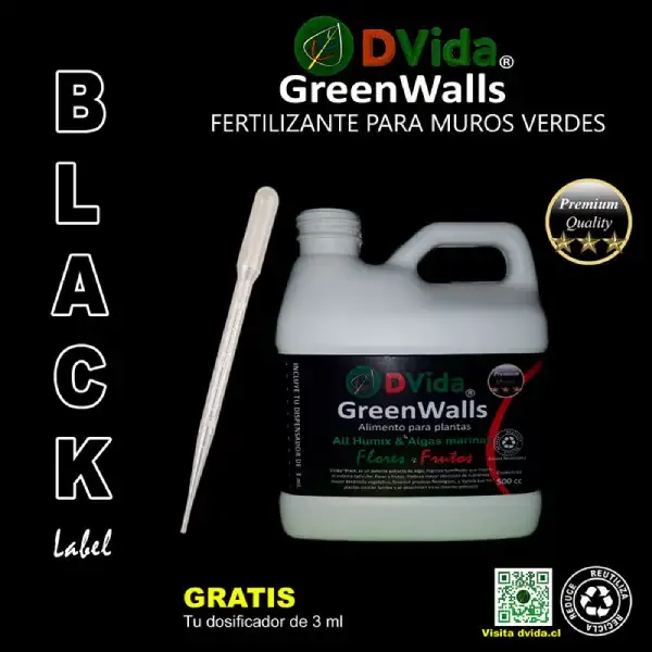 Nutre tus plantas y muros verdes con fertilizantes dvida black