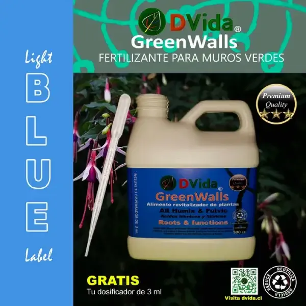 Nutriente fertilizante para muros verdes dvida lightblue
